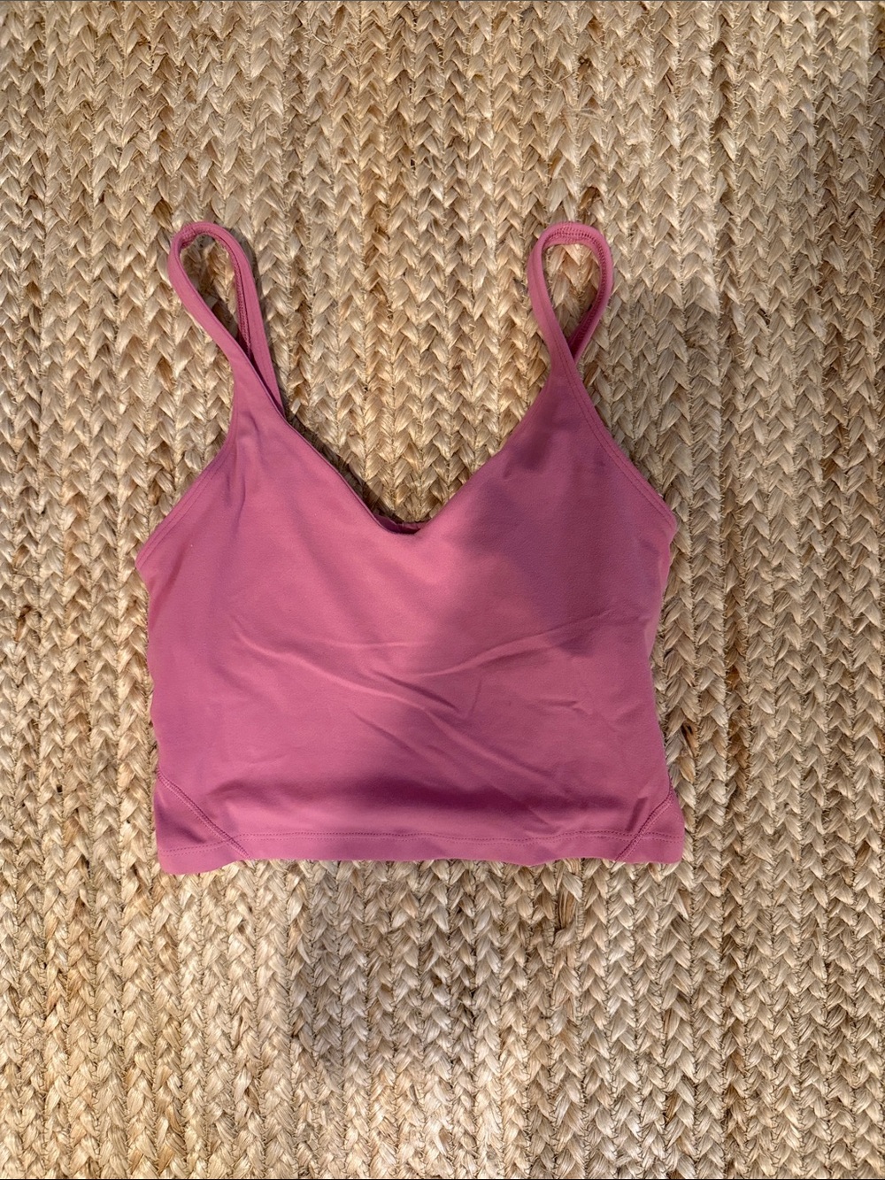lululemon athletica Rose Pink Cropped V-Neck Strappy Tank